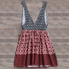 Drop Armhole Plunging Neck Printed Mini Dress