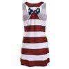 American Flag Bowknot Patriotic Racerback Tank Dress