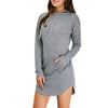 Hooded Long Sleeve Sweatshirt Mini Dress with Pocket
