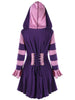 Hooded High Low Double Breasted Corset Coat