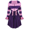 Hooded High Low Double Breasted Corset Coat
