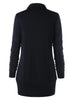 Plus Size Heap Collar Tunic Sweatshirt with Buttons