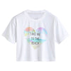 Round Neck Heart Letter Print Tee