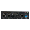 5.25 Inch PC Dashboard Media Front Panel Audio with SATA ESATA Dual USB 3.0 6 Port USB 2.0 Five-in-one Card Reade
