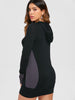 Stylish Hooded Long Sleeve Color Block Slimming Women's Hoodie