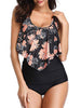 Floral Print Ruched Tankini Set