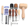11PCS Leather Carving Punch Cutter Hammer Essential Tools Set Manual leather tools