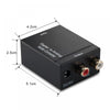 Signal Optical Coaxial Digital to Analog Audio Converter Adapter RCA L/R with Fiber Cable