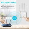 WSKY Wifi Repeater Internet Booster with Ethernet Port, 1200Mbps WPS Wifi Extender Covers 4000Sq.Ft for Home