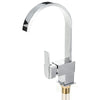 Modern Chrome Brass Kitchen Faucet Swivels Spout Single Handle Basin Mixer