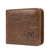 Bullcaptain Men Trifold Wallet Classic Short Thin Wallet Card Holder