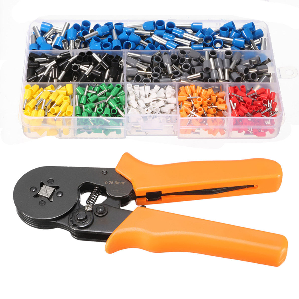 tools 23AWG to 10AWG Self Adjusting Ratcheting Ferrule Crimper Plier Tool with 800pcs Connector Terminal