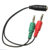 3.5mm Female to 2 Dual 3.5mm Male Headphone Mic Audio Splitter Cable For Tablet PC Laptop Computer