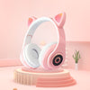 B39 over Ear Music Headset Cat Ear Glowing Headphone Wireless BT5.0 Earphone with Mic Aux in TF Card MP3 Player for PC Laptop Computer