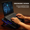 ENHANCE Cryogen Gaming Laptop Cooling Pad - Fits up to 17 Inch Computer - Adjustable Laptop Cooling Stand with 5 Ultra Quiet Cooler Fans , 2 USB Ports and LED Lighting - Slim Portable Design 2500 RPM