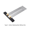 High-precision Scale Ruler T-type Hole Ruler Stainless Woodworking Scribing Mark