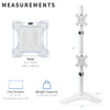 White Dual LCD Monitor Vertical Stand Mount, Fits 2 Ultrawides up to 34"