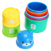 Kids Fun Piles Cup Baby Bath Toy Stacking Pile Up Tower Count Cups Count Number Letter