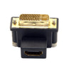 90 Degree up Angled DVI Male to HDMI Female Adapter for Computer & HDTV & Graphics Card