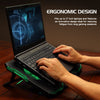 Gaming ENGXC20100GNEW Cryogen Gaming Laptop Cooling Pad - 5 Fans - Adjustable Height Settings - LED - Adjustable Fan Controls - up to 17 Inches - Green