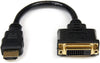 HDMI Male to DVI Female Adapter - 8In - 1080P DVI-D Gender Changer Cable (HDDVIMF8IN)，2 Pack