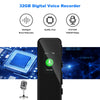 R20 32GB Digital Voice Recorder with Password, Playback, USB, and Noise Reduction - Professional Dictaphone Sound Tape Recorder and MP3 Player Black