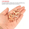 170Pcs Copper Battery Wire Lugs 12 Sizes Battery Cable Ends Eyelets Tubular Ring Terminal Connectors for Solar Panels Power Distribution Boxes Ships
