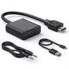 VGA Cable HDMI to VGA Adapter 1080P Converter with 3.5Mm Audio Jack and USB Power Supply