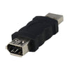Firewire IEEE 1394 6-Pin Female F to USB M Male Adapter Converter Joiner Plug PC