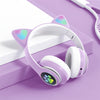 STN STN28 bluetooth Headset Cat Ears Wireless BT5.0 / 3.5MM Dual Mode RGB Light Bass Noise Cancelling Foldable Headphones for Adults Kids Girl Headset Support TF Card