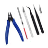 Model Tool Kit - Hobby Building Tool Hardware Basic Set with Hobby Clippers Model Tweezers for Plastic Model Car Dollhouse