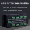 LYNEPAUAIO 1 in 8 Out Speaker Selector Switch Audio Signal Switcher Power Audio Receiver Splitter Box 8-Zone Sound Source Signal Distribution Panel Audio Input 300W per Channel