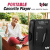 TCP-02 Portable Stereo Cassette Player with AM/FM Radio + Sport Earbuds (Black)