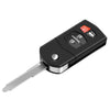 Replacement 4 Button Remote Control Car Key Shell Fob Shell Flip Folding Key Case with Uncut Blade Key Head Repair Kit