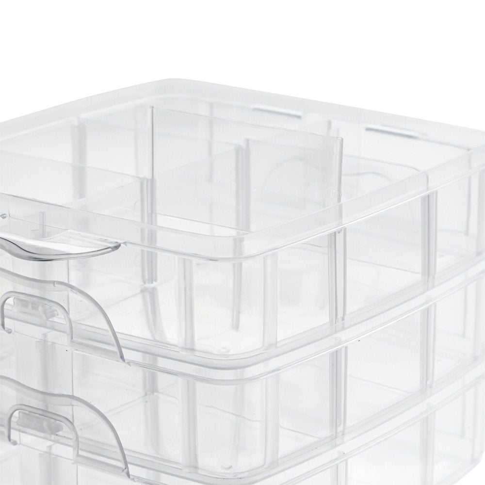 3 Tier Stackable Storage Containers with Adjustable Compartments for B –  Reliable Store