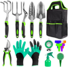 ProaStar 31 Pcs Garden Tools Set, Succulent Tools Set Included, Non-Slip Ergonomic Handle Tools, Durable Storage Tote Bag