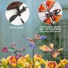 Juegoal Set of 3 Butterfly Garden Stakes Decor, 30 Inch Colorful Butterflies Stake, Glass & Metal Weather Proof Yard Art Ornaments, Indoor Outdoor Lawn Pathway Patio Plant Pot, Flower Bed