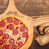 Frederica Trading Premium Bamboo Wooden Pizza Peel Paddle and Cutting Board with Handle (for Baking Pizza, Bread, Cutting Fruit, Vegetables, Cheese) - Personal Size