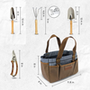 re.earthed Stylish, Modern 8 Piece Gardening Bag and Tool Set for Women and Men. Great as a Gift Set for Gardeners and Includes a Bag Tote, Apron, Kneeler, Stainless Steel Tools, Shears and Gloves
