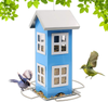 Goodeco Bird House Feeders for Outside,Hanging Bird feeders Weatherproof Country House Design for Easy Cleaning & Refills,Come with Hook to Hang on Tree,Poles in Backyard Garden,Patio (Blue)