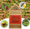 PINVNBY Insect House Natural Wooden Bee Hotel Butterfly Habitat for Gardens Ladybugs(Ladybirds), lacewings, Butterfly, Mason Bees, Solitary, Leaf Cutter & Many Other Beneficial Insects