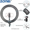 ZOMEI 18-inch LED Dimmable Ring Light with Stand, Warm Color Filter for Studio Photography,Beauty Make Up, Live Stream ,YouTube Video ,Compatible with Smartphone and Camera