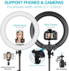 Travor 18" LED Ring Light with Light Stand and Phone Holder Kit, Dimmable 3200K/5500K Selfie Light Ring with Filter, Remote, Carrying Bag for Camera, Smartphone, YouTube, Makeup, TikTok Video Shooting