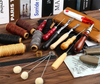ELECTOP 31 Pcs Leather Sewing Tools DIY Leather Craft Tools Hand Stitching Tool Set with Groover Awl Waxed Thread Thimble Kit