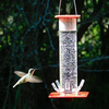 ALEXTREME Hummingbird Feeder for Outdoors with 6 Feeding Ports Hanging Bright Red Transparent Tube Easy to Clean, Bird Feeders for Outside Hanging, Home, Deck, Patio, Garden, Bird Lover Gifts (A)