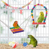 lovyoCoCo Bird Parakeet Toys,Swing Hanging Standing Chewing Toy Hammock Climbing Ladder Bird Cage Colorful Toys Suitable for Budgerigar, Parakeet, Conure, Cockatiel, Mynah, Love Birds, Finches