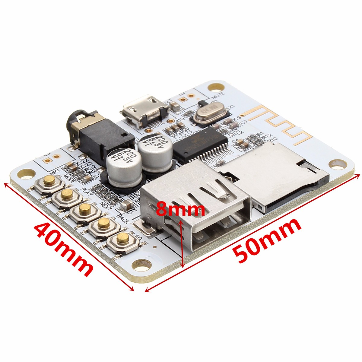 SANWU® Bluetooth Audio Receiver Digital Amplifier Board with USB Port TF Card Slot Decoding Play