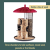 North States Nature's Yard Crimson Triple Tube Birdfeeder: Easy Fill. Squirrel Proof Hanging Cable Included. Three Tube Chambers, Extra Large, 6 Pound Seed Capacity (10.25 x 10.25 x 16, Red)