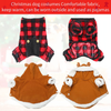 Silkfly 2 Pieces Christmas Red Plaid Dog Pajama Onesies Christmas Dog Cat Reindeer Costume Xmas Dog Reindeer Hoodie Pet Outwear Coat Apparel Puppy Christmas Clothes for Cat Dog Puppy Kitten Xmas Party