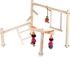 Mrli Pet Play Stand for Birds-Parrot Playstand Bird Play Stand Cockatiel Playground Wood Perch Gym Playpen Ladder with Feeder Cups Toys Exercise Play